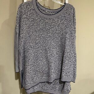 cabi Elsa Pullover Sweater Womens XS Blue Cable Knit Crew High-96